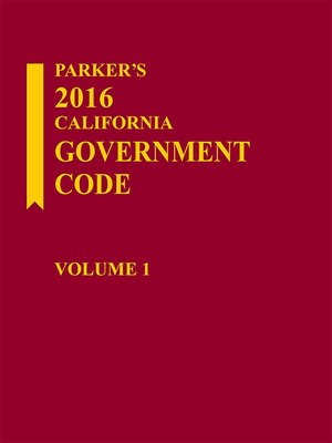 cover image of Parker's California Government Code